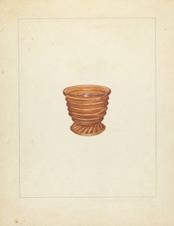 Blown Glass - Salt Cellar, c. 1937. Creator: John Fisk.
