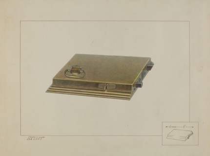 Brass Box Lock, c. 1938. Creator: Edward L Loper.
