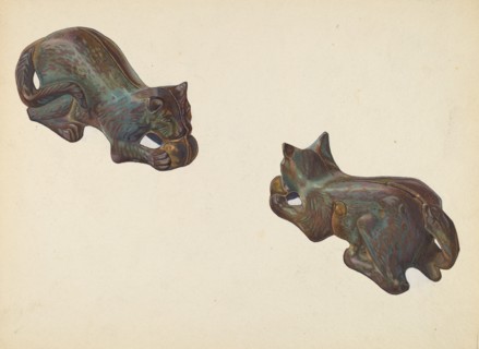 Cat and Ball Coin Bank, c. 1939. Creator: William O. Fletcher.