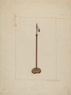 Combination Rush & Candle Stand, c. 1938. Creator: Samuel Fineman.