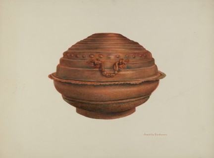 Copper Baptismal Font, c. 1941. Creator: Juanita Donahoo.