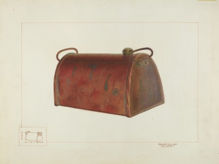 Copper Foot Warmer, c. 1937. Creator: Edward L Loper.