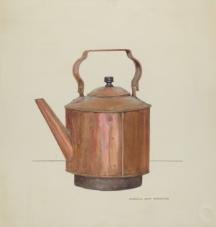 Copper Tea Kettle, 1935/1942. Creator: Isabella Ruth Doerfler.