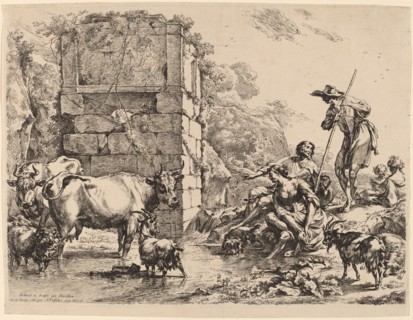 Cow Drinking, 1680. Creator: Nicolaes Berchem.
