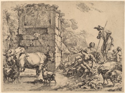 Cow Drinking, 1680. Creator: Nicolaes Berchem.