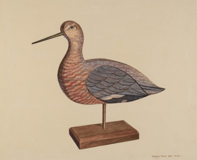 Decoy (Hudsonian Godwit), c. 1939. Creator: Samuel W. Ford.
