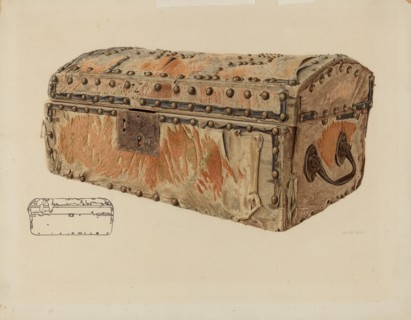 Deerskin Covered Chest, c. 1942. Creator: Samuel Faigin.