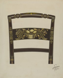 Design on Back of Hitchcock Chair, c. 1936. Creator: Lawrence Flynn.