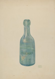 Glass Soda Bottle, c. 1940. Creator: Bisby Finley.