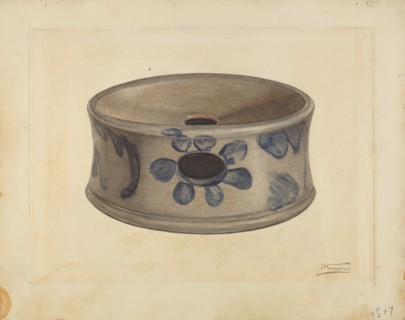Grey Stoneware Cuspidor, 1935/1942. Creator: Frank Fumagalli.