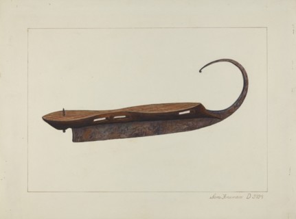 Ice Skate, c. 1938. Creator: Samuel Fineman.