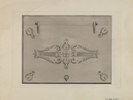Iron Cellar Door, c. 1936. Creator: Edward L Loper.