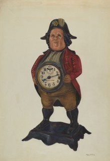 Magic Lamp Clock in 18th Century Figure, c. 1940. Creator: George File.