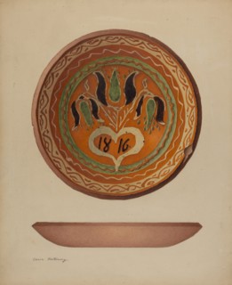 Pa. German Scraffito Plate, c. 1941. Creator: Aaron Fastovsky.