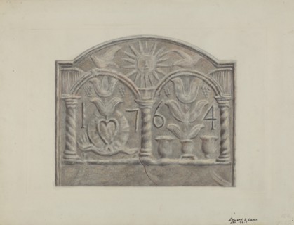Pa. German Stove Plate, c. 1936. Creator: Edward L Loper.
