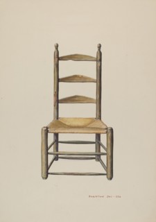 Pennsylvania Ladder Back Chair, 1935/1942. Creator: Samuel W. Ford.