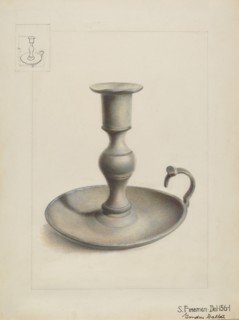 Pewter Candle Holder, c. 1936. Creator: Samuel Fineman.