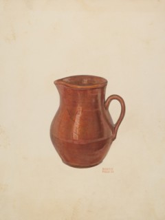 Pottery Pitcher, 1939. Creator: Bisby Finley.