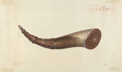 Powder Horn, c. 1938. Creator: Edward L Loper.
