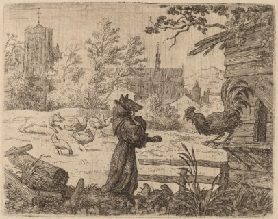 Reynard Disguised as a Monk, probably c. 1645/1656. Creator: Allart van Everdingen.