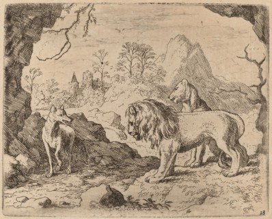 Reynard Promises to Reveal the Hidden Treasure, probably c. 1645/1656. Creator: Allart van Everdingen.