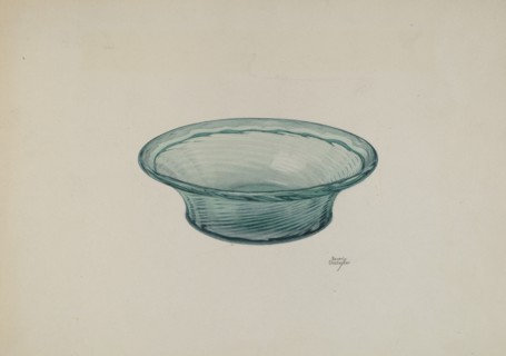 Ribbed Glass Bowl, c. 1940. Creator: Beverly Chichester.