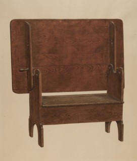 Settle-table, c. 1940. Creator: Harry Eisman.
