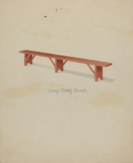 Shaker Long House Bench, 1935/1942. Creator: Lawrence Foster.
