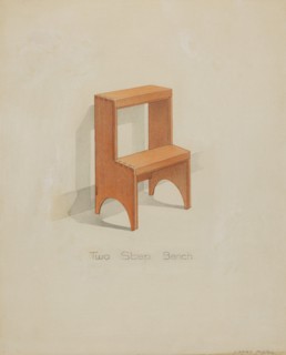 Shaker Two-step Bench, c. 1936. Creator: Lawrence Foster.
