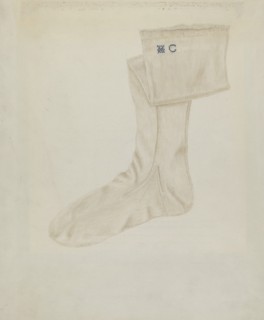 Shaker Woman's Stocking, c. 1936. Creator: Betty Fuerst.