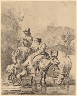 Shepherdess on a Donkey. Creator: Nicolaes Berchem.