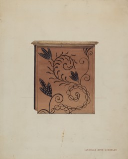 Side View of Guilford Painted Chest, c. 1936. Creator: Isabella Ruth Doerfler.