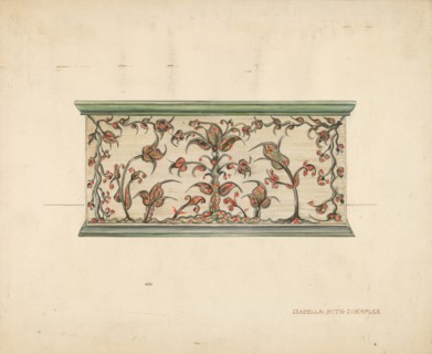 Small Decorated Box (front view), c. 1937. Creator: Isabella Ruth Doerfler.
