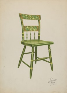 Stencilled Chair - One of Set of Six, 1938. Creator: Lawrence Flynn.