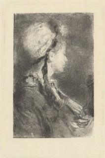 The Artist's Wife in Profile Facing Right, c. 1880. Creator: Mose, Bianchi.