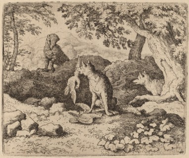 The Badger Goes to Warn Reynard, probably c. 1645/1656. Creator: Allart van Everdingen.