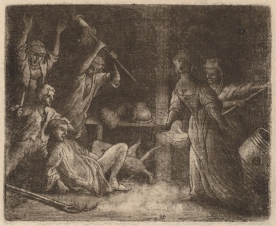 The Cat Trapped and Beaten, probably c. 1645/1656. Creator: Allart van Everdingen.
