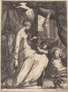 The Madonna Spinning, 1615. Creator: Jacques Bellange.