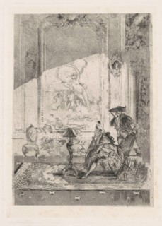 The Violin Lesson (La lezione di violincello), c. 1874. Creator: Mose, Bianchi.