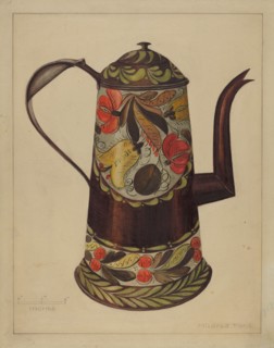Toleware Coffee Pot, 1935/1942. Creator: Mildred Ford.