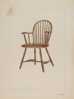 Windsor Bamboo-turned Chair, c. 1937. Creator: Edward L Loper.