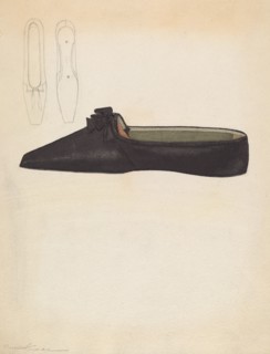Woman's Slipper, c. 1937. Creator: Bessie Forman.