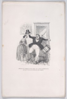 ...Happy to get away with it so cheaply. from the Little Miseries of Human Life, 1843. Creator: Jean Ignace Isidore Gerard.