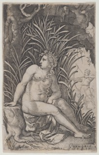 Cephalus and Procris, from The Greek Heroines, 1539., 1539. Creator: Georg Pencz.