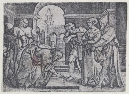 Christ and the Adulterous Woman. Creator: Georg Pencz.