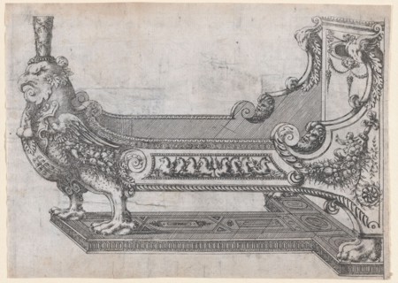 Design for a Bed, 1565-70. Creator: Jacques Androuet Du Cerceau.
