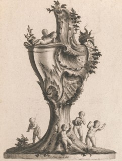 Design for a large Lidded Vase, Plate 1 from: 'Neu inventierte Vasi auf die..., Printed ca. 1750-56. Creator: Jacob Gottlieb Thelot.