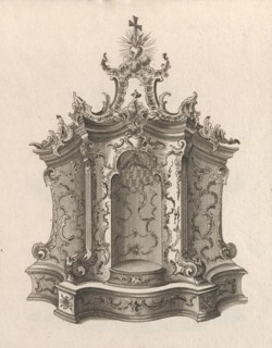 Design for a Tabernacle, Plate 1 from the series 'Tabernacle', Printed ca. 1750-56. Creator: Franz Xavier Habermann.