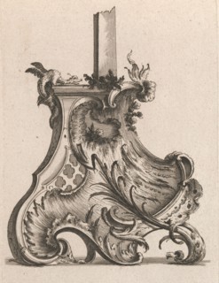 Design for the Base of a Crucifix, Plate 4 from: 'Neü inventierte Crucifix=..., Printed ca. 1750-56. Creator: Jacob Gottlieb Thelot.