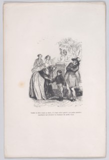 He rose like those small sea monsters that decorate the fountains. from the Little Miserie..., 1843. Creator: Quichon.